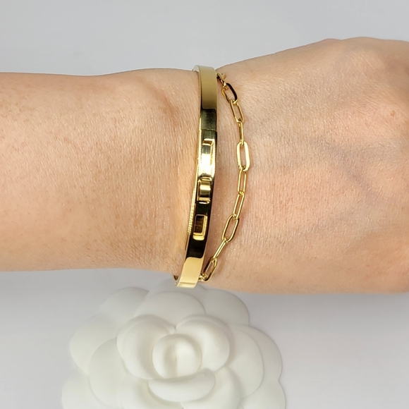 NEW 18K Gold Stainless Steel with Chain Bracelet - Picture 13 of 13